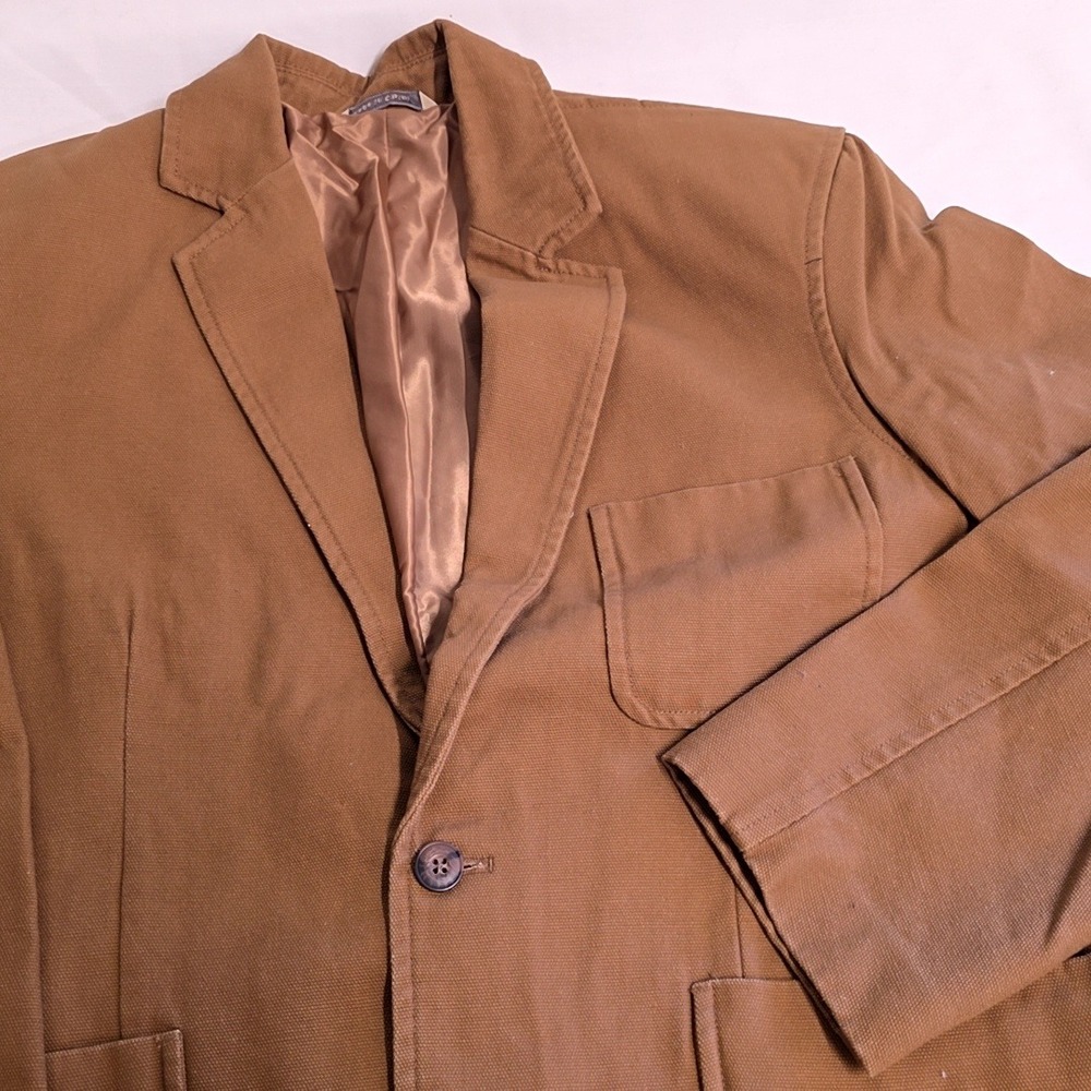 Duluth Trading Co Barn Chore Blazer Mens Large Brown Canvas Workwear Jacket